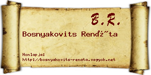 Bosnyakovits Renáta névjegykártya